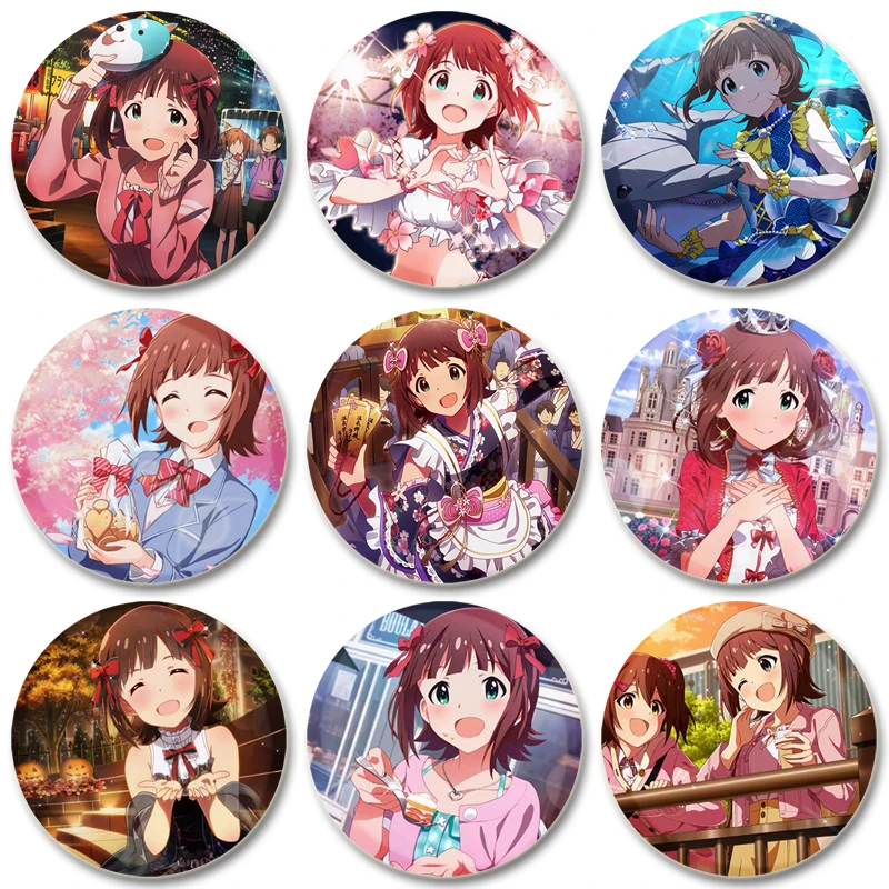 32/44/58mm Anime THE IDOLM@STER MILLION LIVE! Lapel Pins Handmade Cartoon Brooches Badge Backpack Hat Decoration