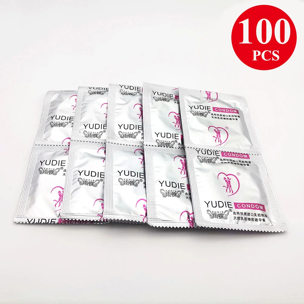 DTS Condoms 100 Pcs/Lots Natural Latex Condoms For Men Ultra Thin Penis Sleeve Cock Contraception Tools Adult Sex Toys