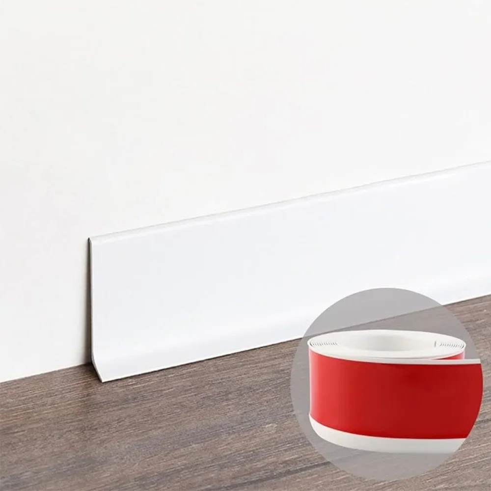 PVC Skirting Line Border Self-adhesive Thick Waterproof Edge Closing Wall Skirt Strip for Living Room Background Baseboard Floor