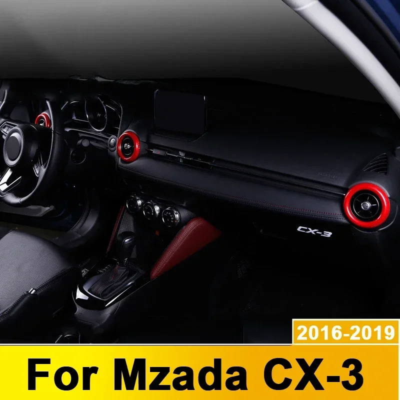 AC Outlet Ring Decoration Air Conditioning Vents Trim Stickers Covers For Mazda CX3 CX-3 2016-2018 2021 2022 2023 Accessories