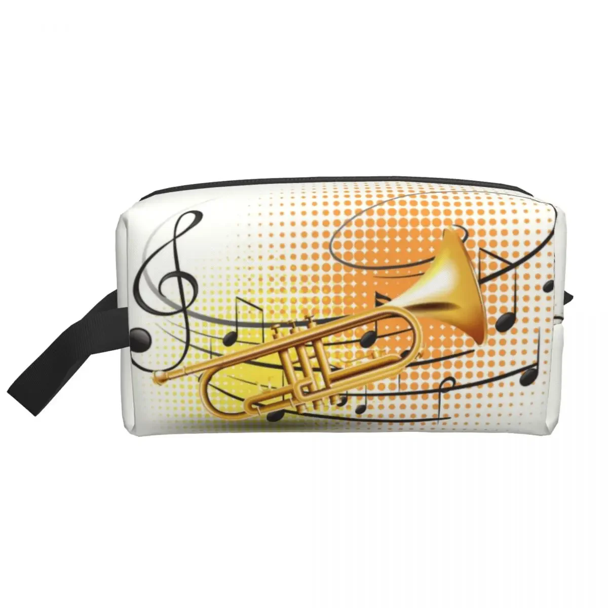 Trumpet Cosmetic Bag Women Kawaii Large Capacity Jazz Music Lover Makeup Case Beauty Storage Toiletry Bags