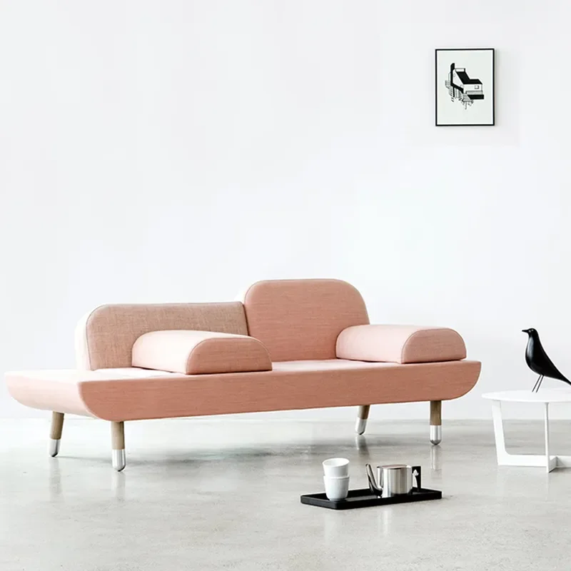 Nordic style furniture sofa wooden sofa set design living room upholstered sofa set