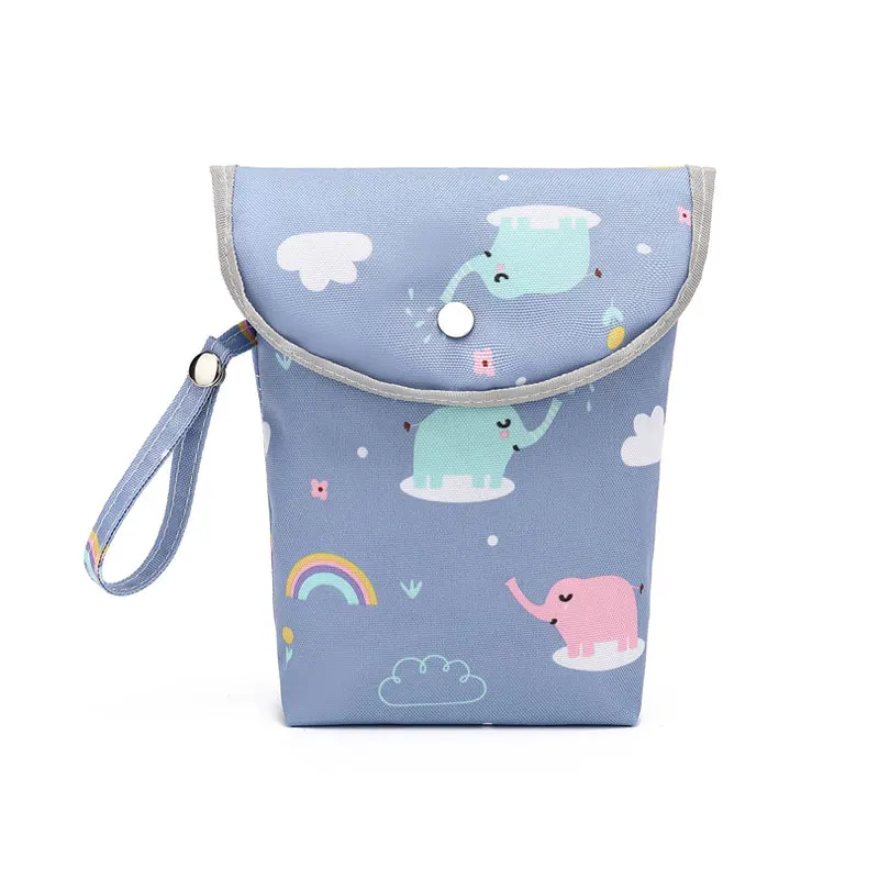 Baby Waterproof Diaper Bag Mommy Cartoon Wet Dry Nappy Handbag Stroller Carry Pack Travel Outdoor Wet Diaper Storage Bags