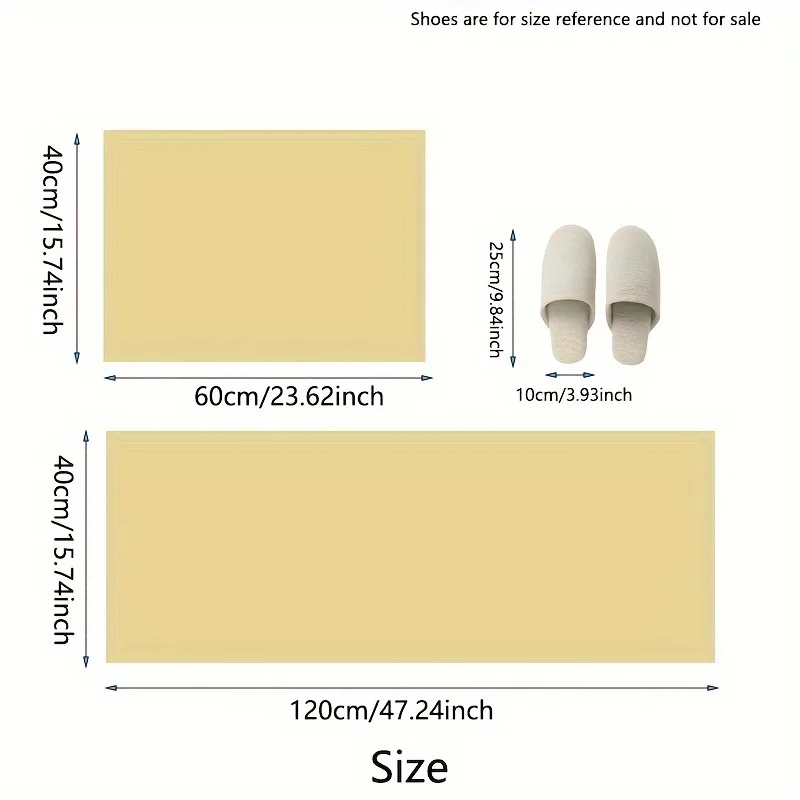 2-Piece Diatom Mud Bath Rugs Set - Non-Slip, Water Absorbent, Quick-Drying, Dirt-Resistant, Nordic Style Stripe Pattern, Rectang