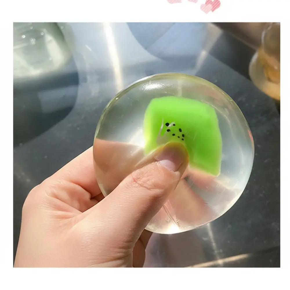 Pelota Antiestrés de Mochi con Forma de Fresa, Serie de Frutas Simuladas, Moldeable, Sensorial, Sin Rebote