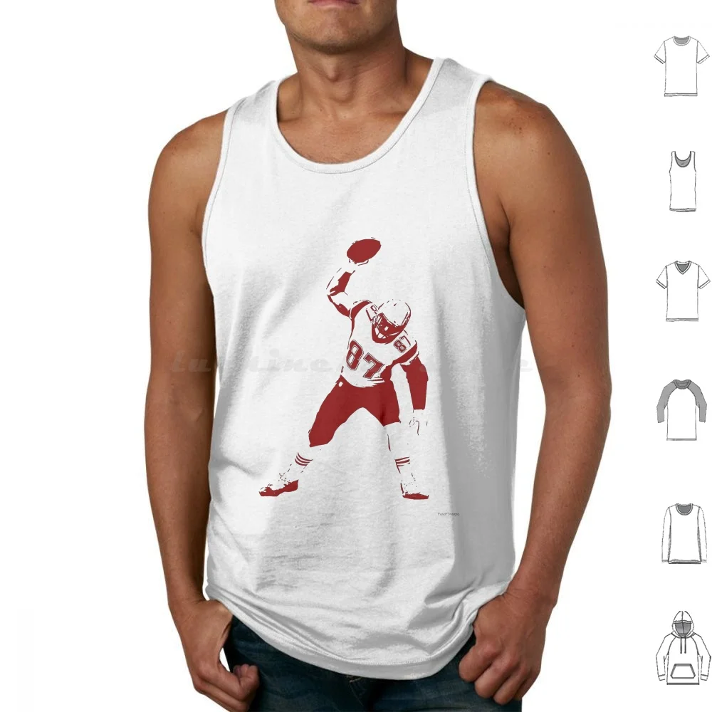 Football Gronk Spike Touchdown Tank Tops Print Cotton Football Tampa Bay New England Rob Gronkowski Patriots