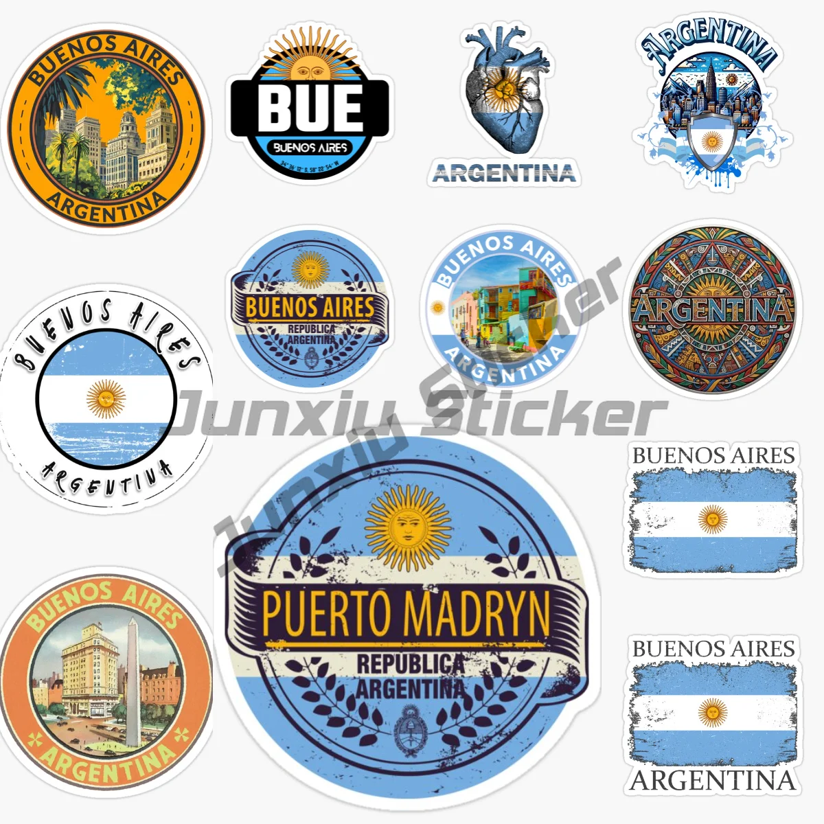 

BUENOS AIRES Abbreviation Buenos Aires Capital City of The Republic of Argentina Car Stickers Scenery Travel Car Decor Vinyl PVC