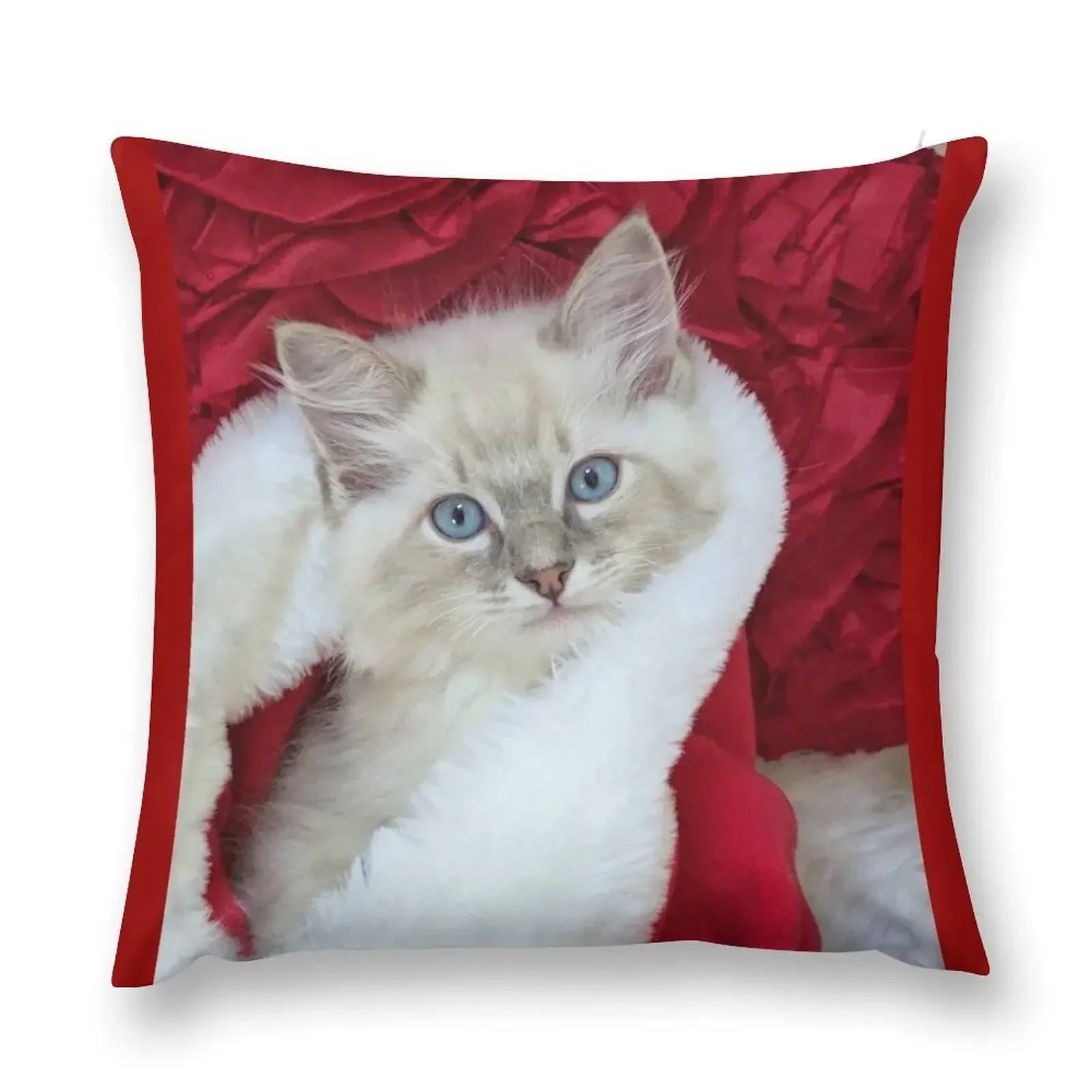 

Ragdoll kitten Christmas Throw Pillow Pillowcase Decorative pillow case pillow