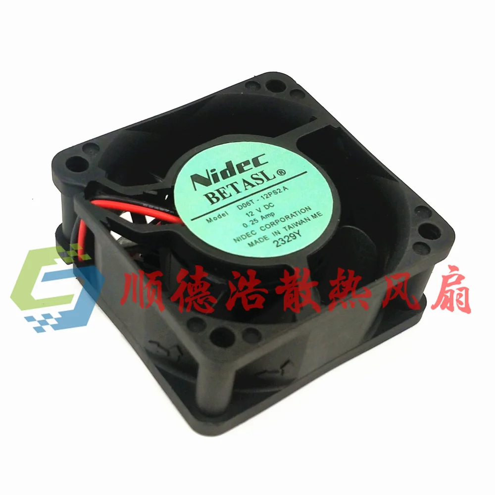 

Nidec D06T-12PS2 DC 12V 0.25A 60x60x25mm 2-Wire Server Cooling Fan