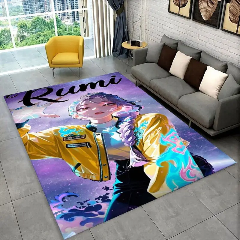 KPop D-Demon Hunters Saja Boys Cartoon Non-Slip Area Rug for Living Room,Bedroom,Playroom,Carpet Floor Mat Home Decor Rug