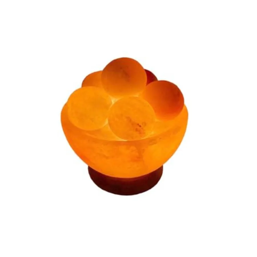 

Himalayan Bowl Salt Lamp with Wooden Base