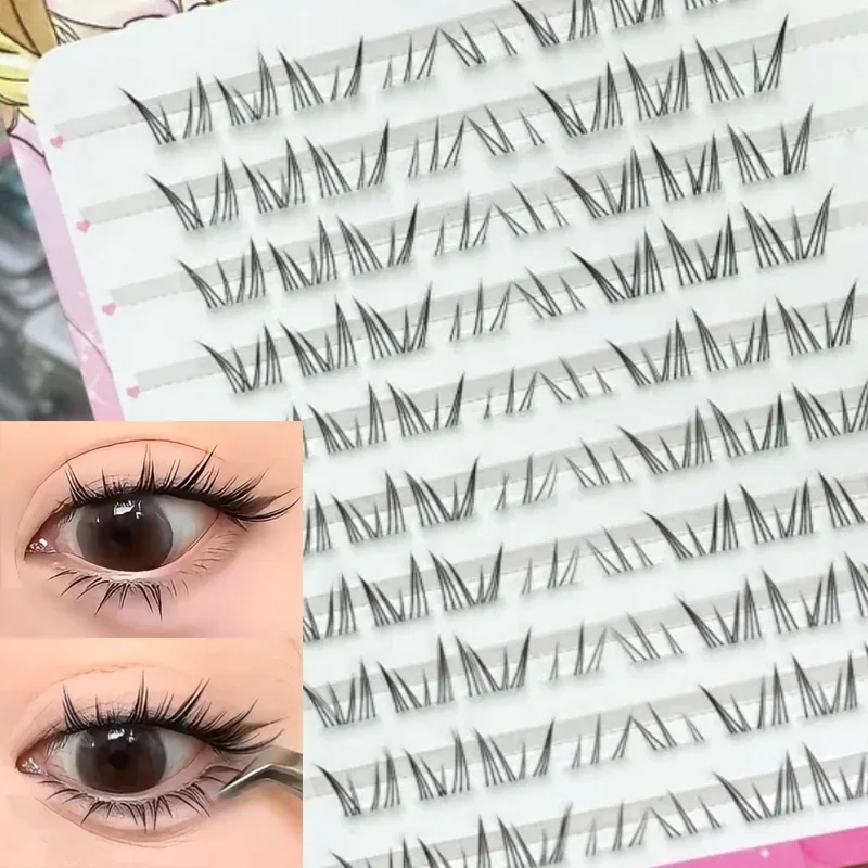 Natural Lower Eyelashes Makeup Soft Handmade Clear Thin Band Segmented Manga Under False Lashes Eyelashes Extension Beauty Tool