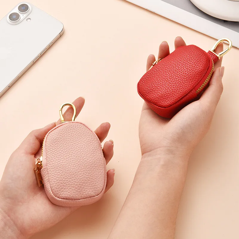 Small Wallet Coin Purse Keychain Leather Wallets for Women Leather Women Wallet Zipper Purse Mini Coin Key Storage Bag Fashion