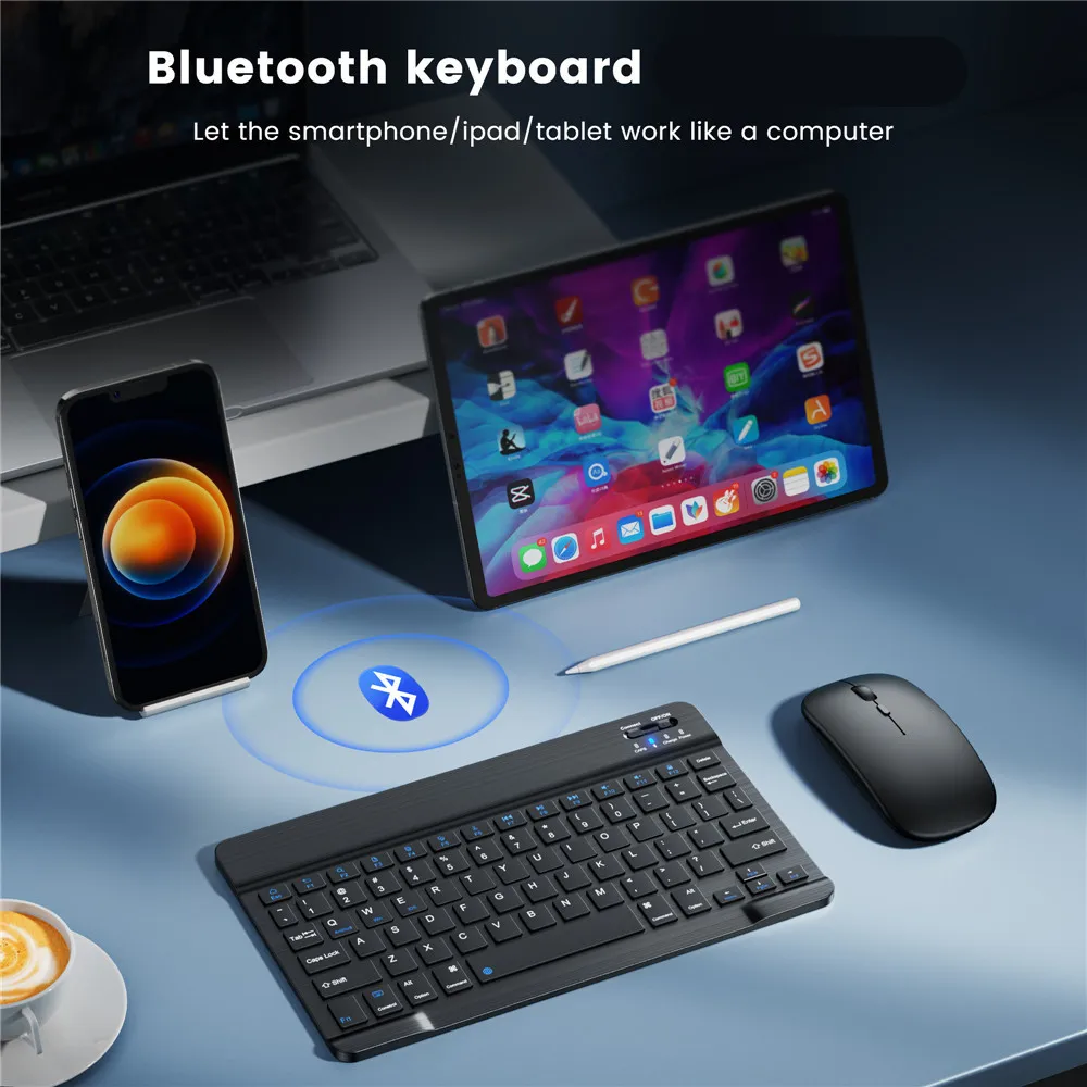 

Wireless Bluetooth Tablet Keyboard Rechargeable Keyboard Lightweight Noise Reduce Keyboards for ipone samsung xiaomi 10inch