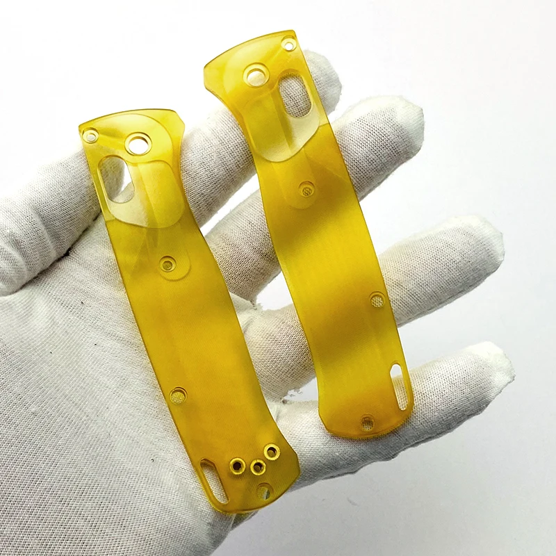 1 Pair Folding Knife BM 535 Modification Accessories Custom Amber PEI Materia Grip Handle Scales For Genuine BM Bugout 535