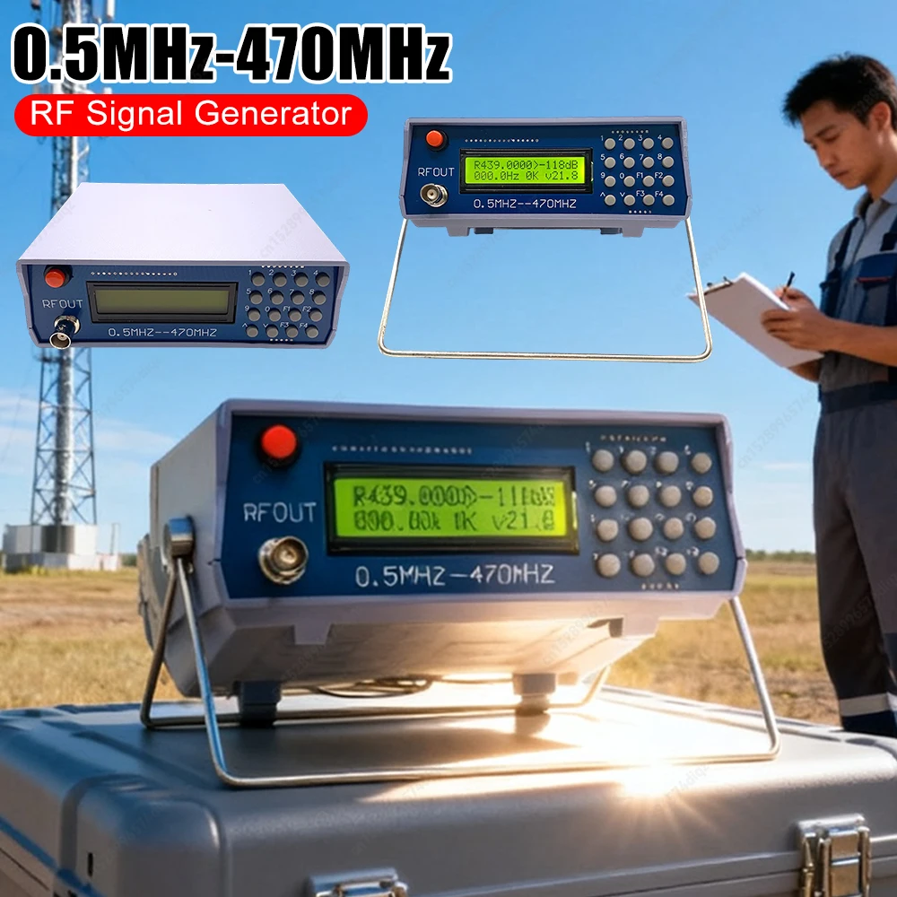 0.5M-470MHz High Accuracy Tester with CTCSS 800Hz Frequency Signal Source Signal Generator for FM Walkie-talkie Debugging Tool