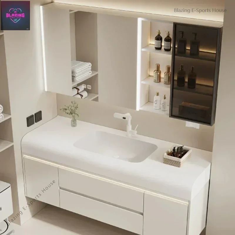 Furniture Bathroom Cabinet vanity Storage Small Closet Medicine Shelf Narrow Vanity Luxury Salon Station Floor Gabinete Towel