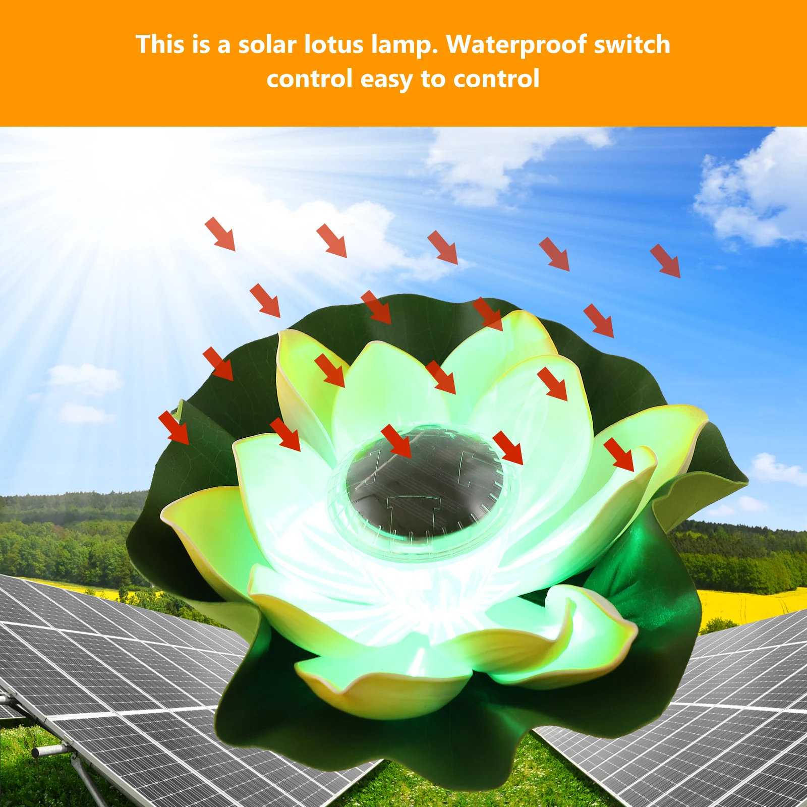 

Solar Lotus Lamp Floating Pond Decoration Light Lights Led for Pool Waterproof Outdoor
