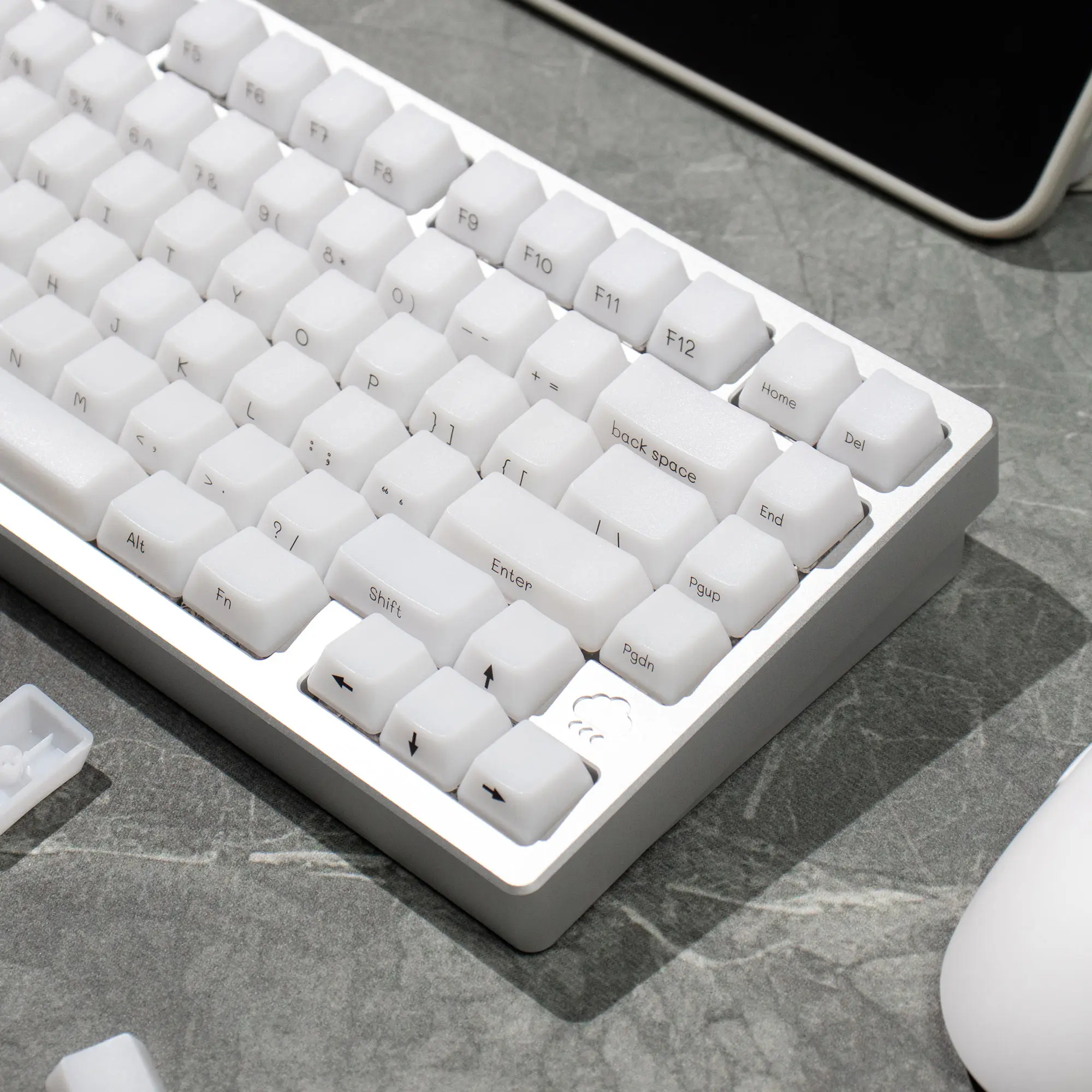 Imagem -05 - Tela de Seda Keycap Transparente Perfil Oem Keycaps Brancos para Teclado Mecânico Cherry mx 60 65 75 95 130 Teclas