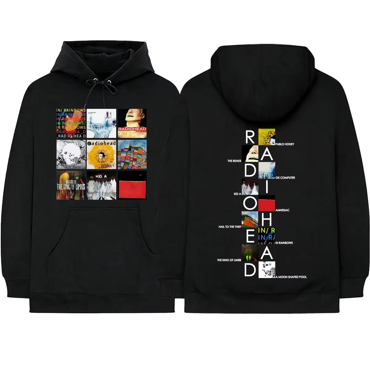 Hot Sale Rock Band Radiohead Album Cover Graphic Hoodies Unisex Gothic Retro Oversized Hooded Perfect for Commute & Loungewear