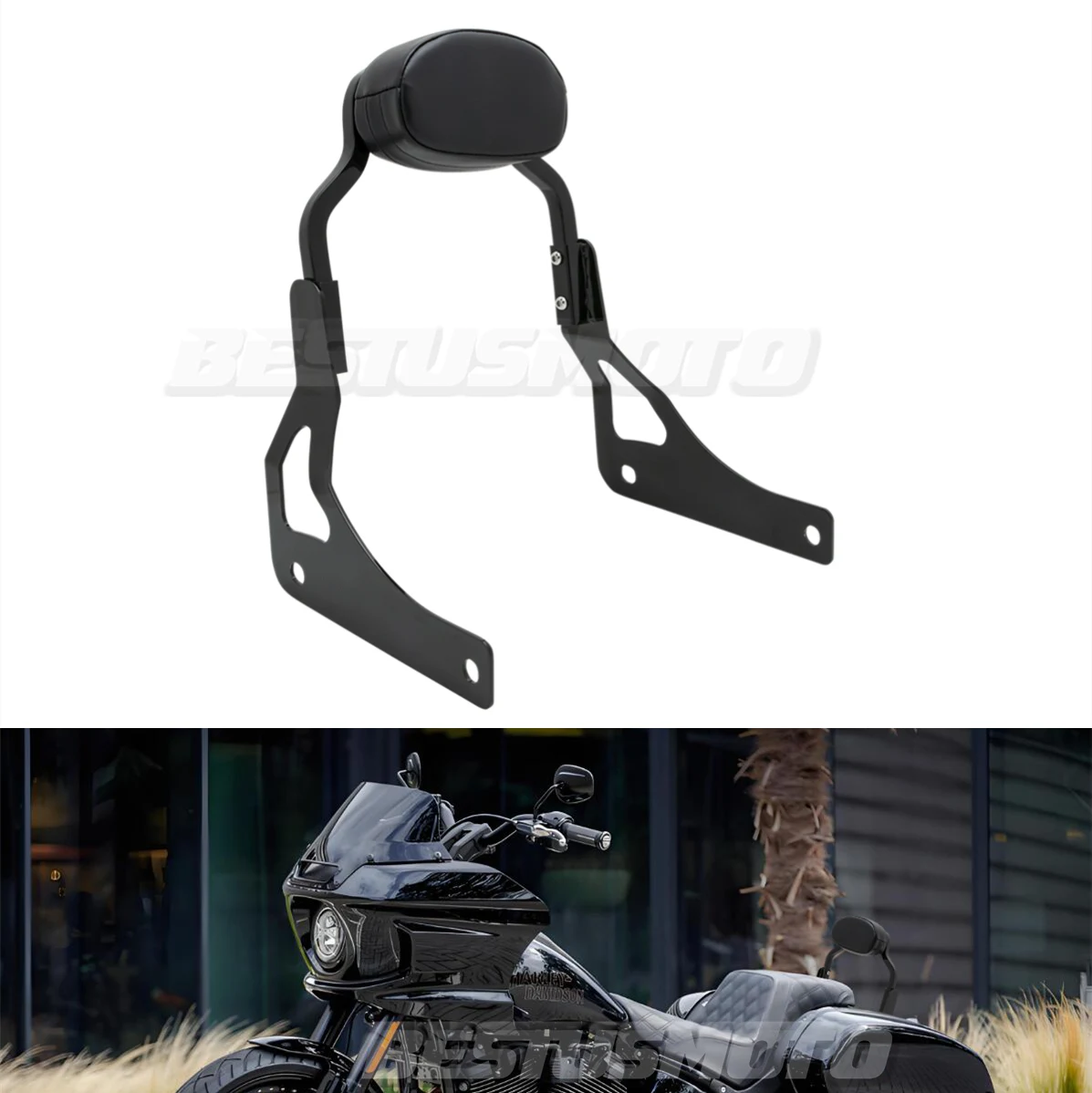 Motorrad-Beifahrer-Rückenlehne Sissy Bar für Harley Softail Low Rider FXLR 2018-2020 2019 S FXLRS 2020 2021 2022 2023 2024 2025