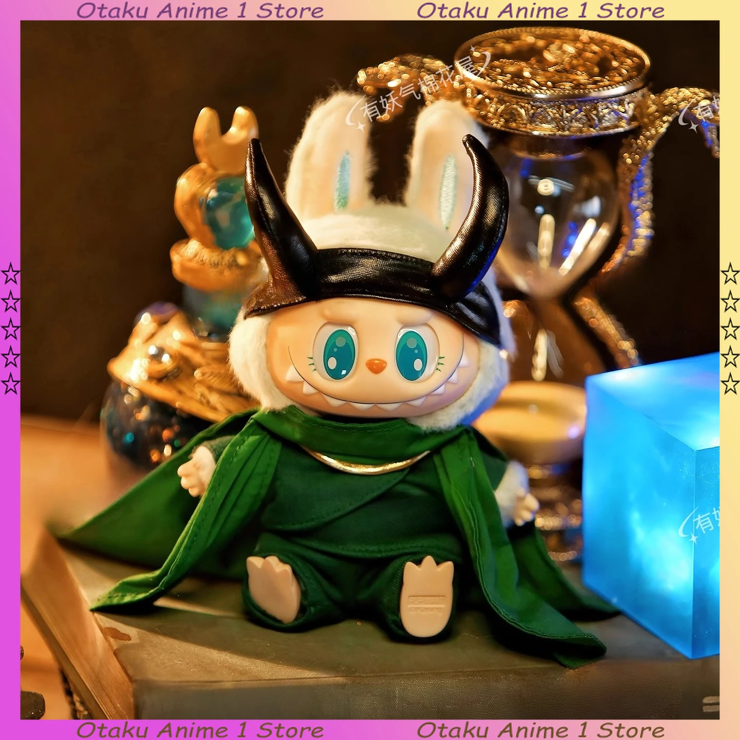 

Мини-плюшевая кукла, одежда с героями мультфильмов Labubu Loki, головной убор, накидка, набор из 4-х пирогов, модные аксессуары для кукол