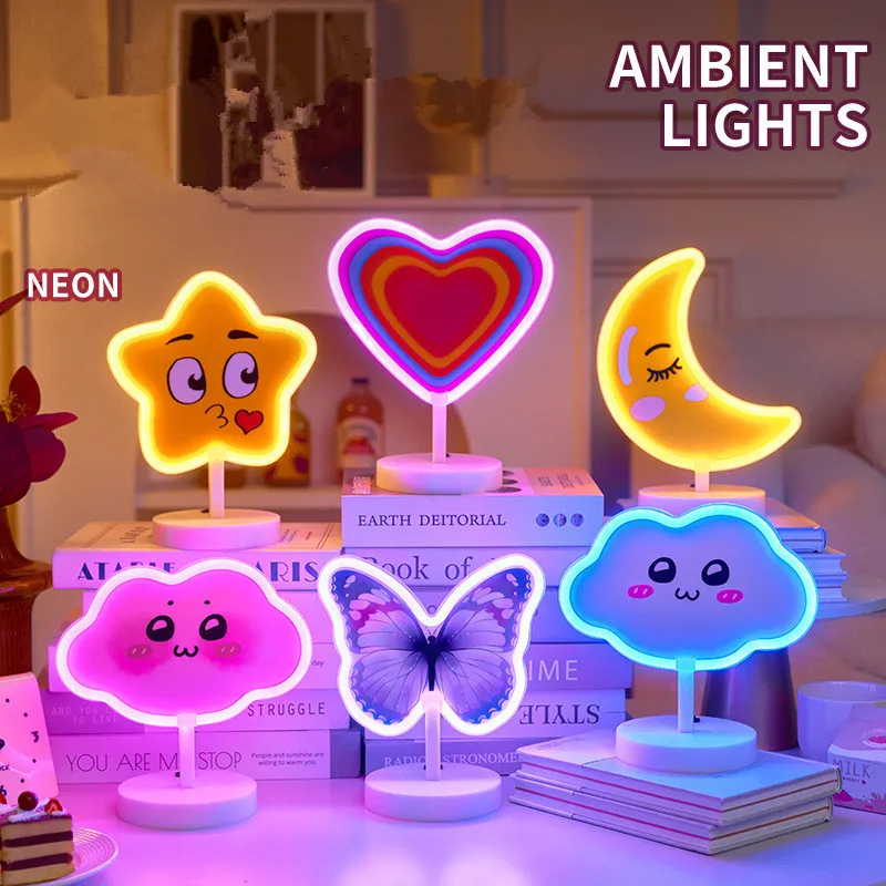 

Tiki Heart Neon Sign LED Light For Room Battery/USB Powered Pink Neon Lamp Table Lights Kids Bedroom Nightlight Gift Decor 402