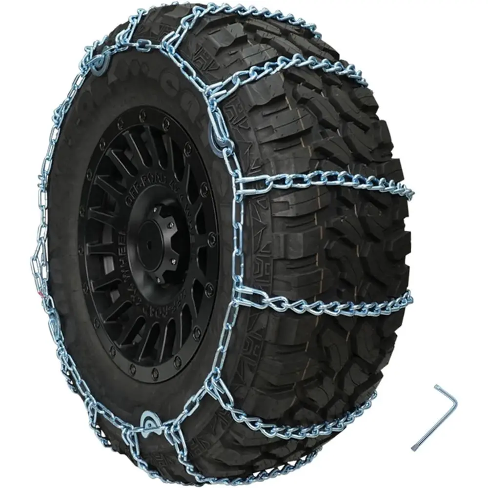 

QG2221CAM Снежные цепи для автомобильных пикапов, внедорожников, универсальная аварийная тяговая цепь для шин, противоскользящие утолщенные шины, ширина 2.