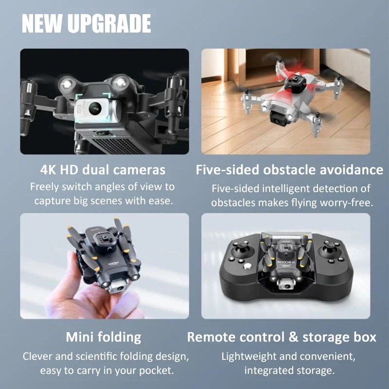 Mini Drone with Camera HD 4K 6K 4DRC V30 Profesional Five-sided Obstacle Avoidance Remote Control Helicopter RC Airplane Toy