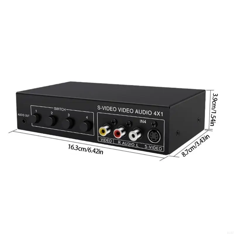 4x1 S-Video AV Switcher with 3.5mm Sound Output Metal Case Switcher Replacement  view 6