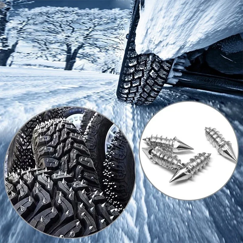 10 Pcs Alloy Tire Studs Anti-Slip Snow Nails for Car Off-road Motorcycle Bike Tyre Sole Cleats Winter Anti-ice Spikes