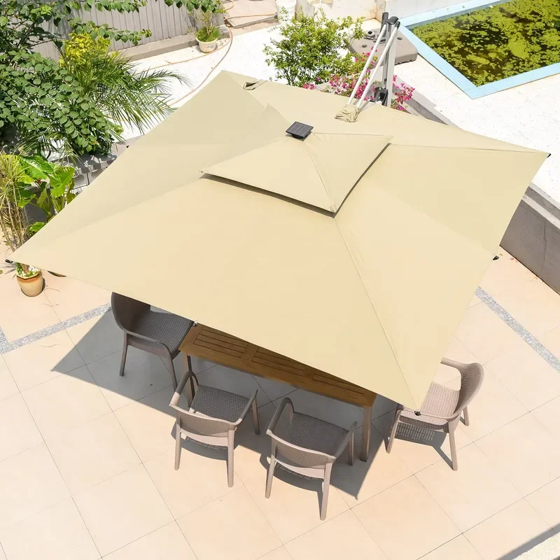 [280 Grams Canopy Polyester]Luxury ZUOAN Brand Manufacturer for Outdoor Umbrella with Solar Power Custom Logo Printed Low Moq