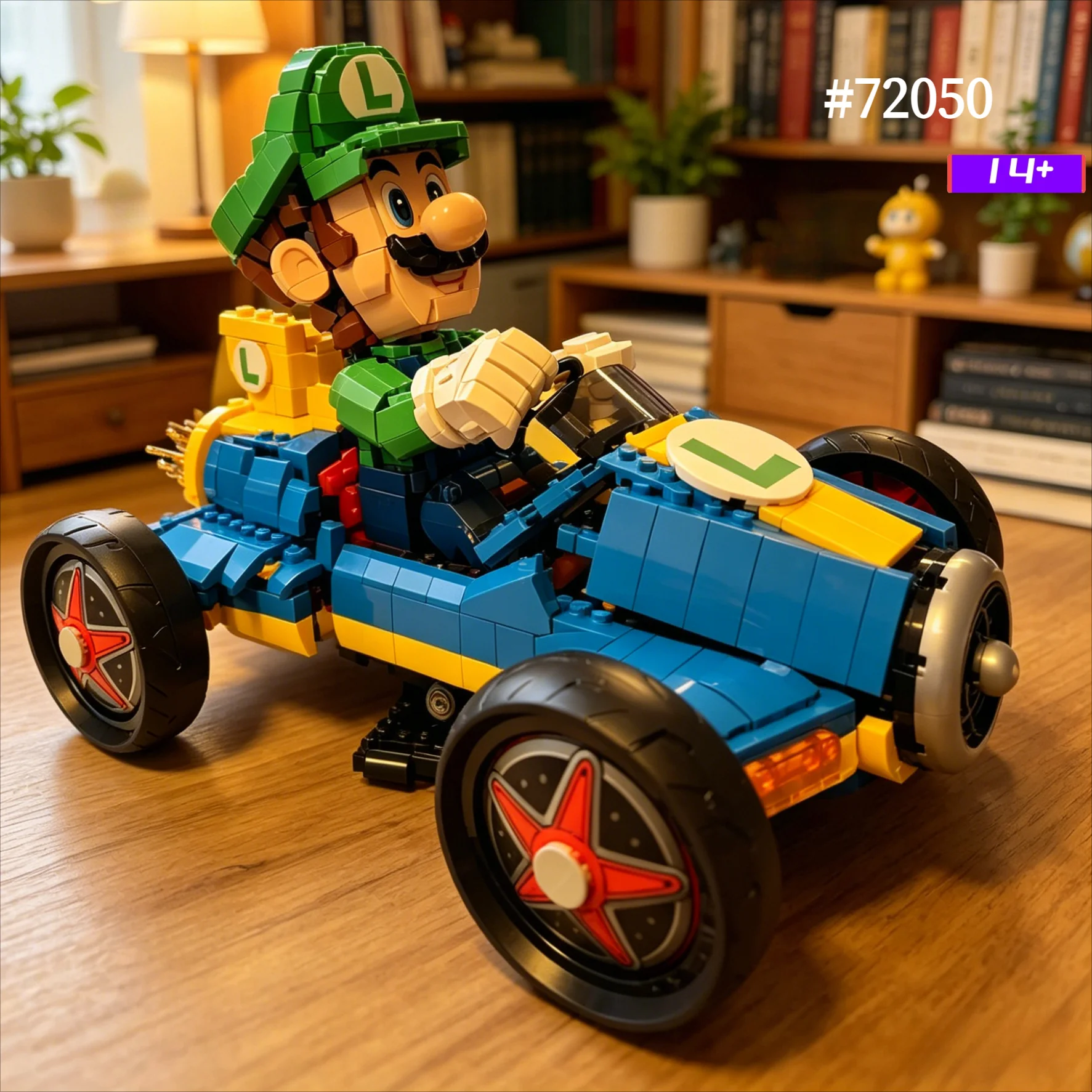 En stock 2026 Nuevo en stock 72050 Super Mario Luigi 2234 piezas Modelo de coche para ensamblar Super Mario Kart Juguetes de coche Adorno para niños Regalo