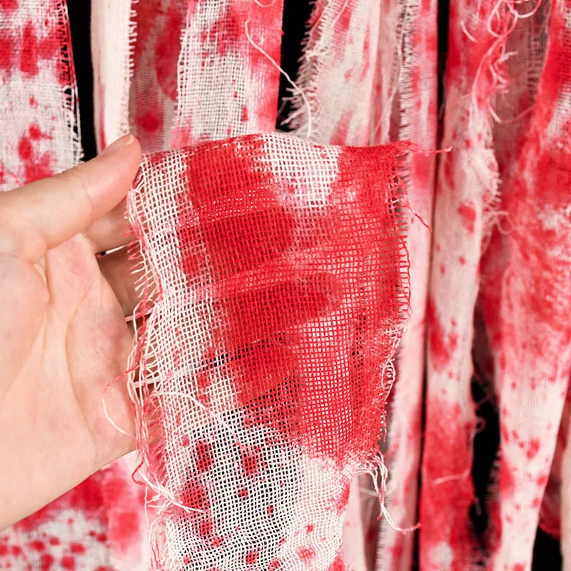 

E5 Halloween Decoration 5M Artificial Blood Bandage Zombie Ghost Cosplay Costume Prop Courtyard Secret Room Haunted House Decor