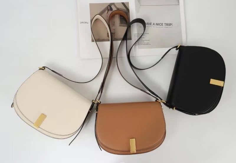 حقيبة كتف نسائية كاجوال بسيطة على الموضة للسيدات من الجلد بإبزيم نحاسي حقيبة كروس حقيبة سرج للسيدات #4