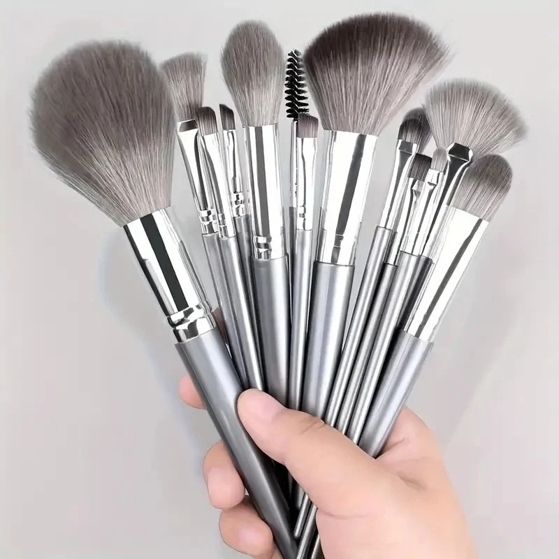 Ensemble de pinceaux de maquillage doux portable, éponge triangulaire, bouffée de poudre de maquillage, support de support, oeuf de maquillage, utilisation par les touristes, 2 pièces, 14 pièces