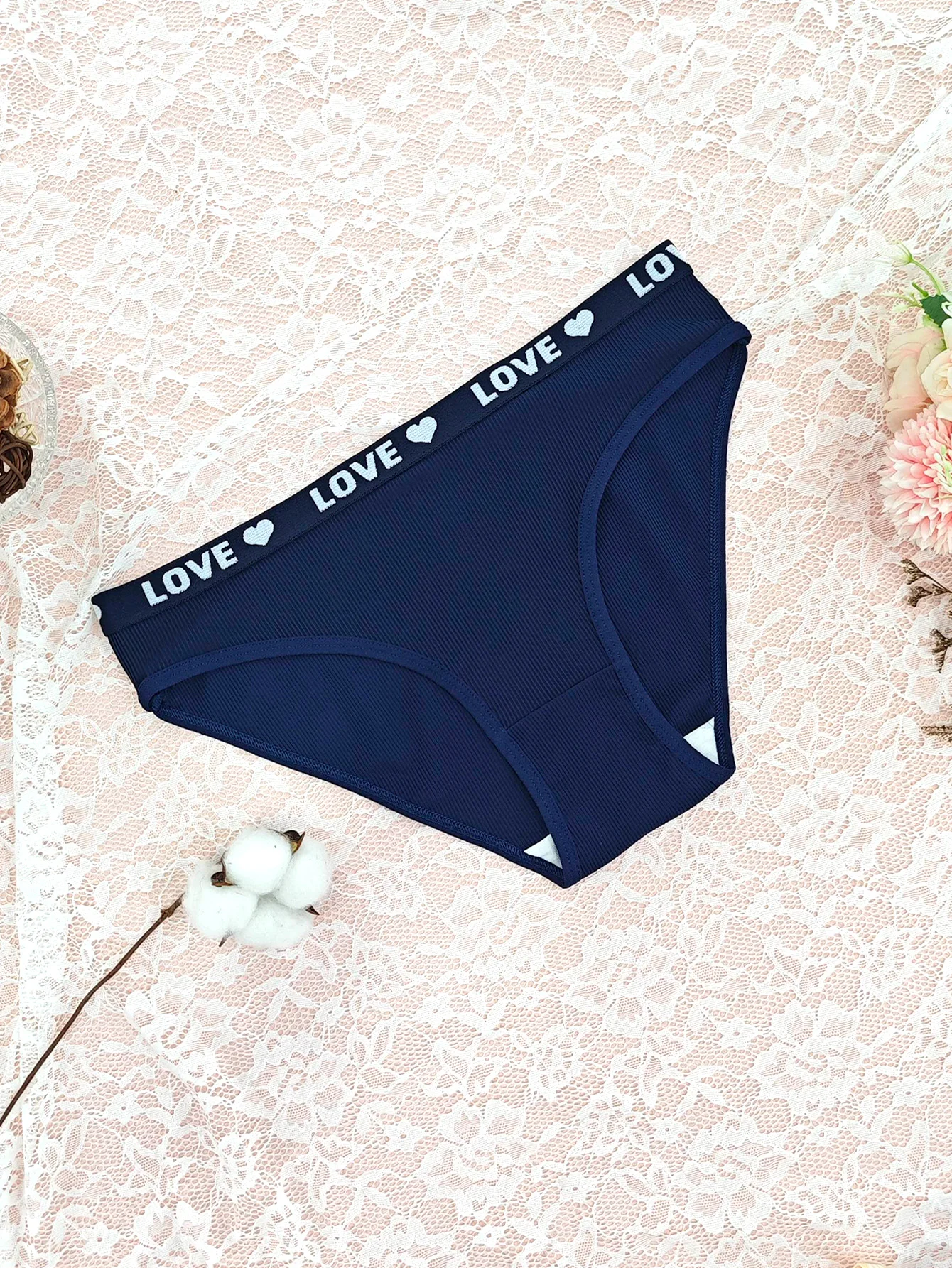 حزام على شكل قلب، سلسلة ألوان الحلوى، حدث رياضي، سراويل داخلية نسائية، طقم مكون من 6 قطع، ألوان مختلطة