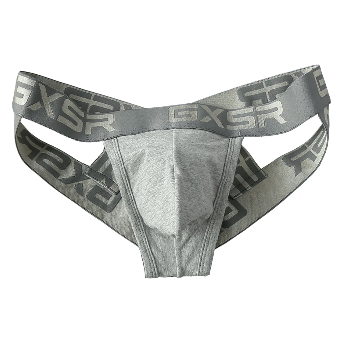 

Men's Sexy Jockstrap Cotton Breathable Comfortable Sweat Absorption Gays Low Waist U Convex Pouch Thong Open Buttocks Underpants
