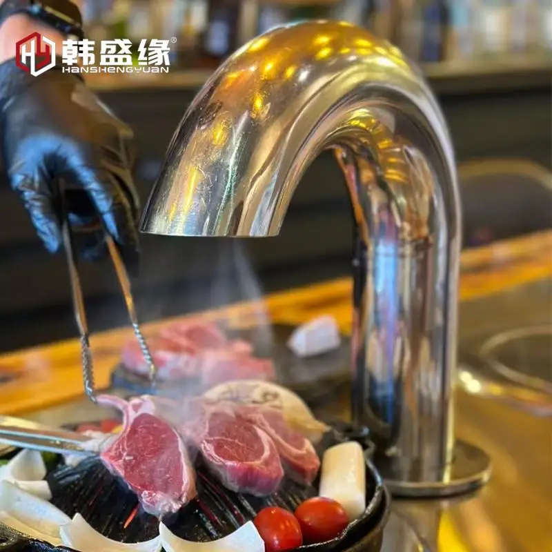 Barbecue shop smoking elbow stainless steel exhaust pipe commercial smoking round elbow smoking cover Korean lower exhaust elbow