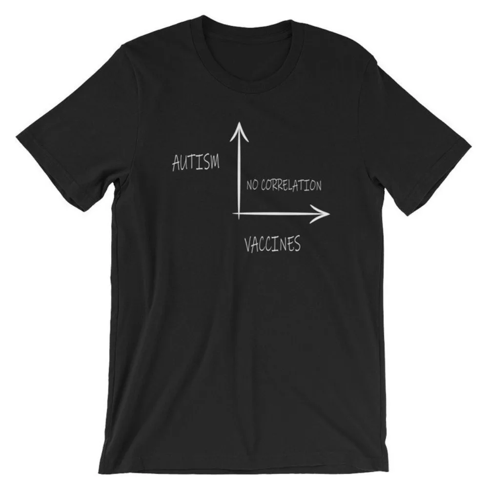 

Autism Vaccines No Correlation Shirt Funny Vaccination T-Shirt Cool Doctor Shirt High Quality Cotton Tops New Arrival