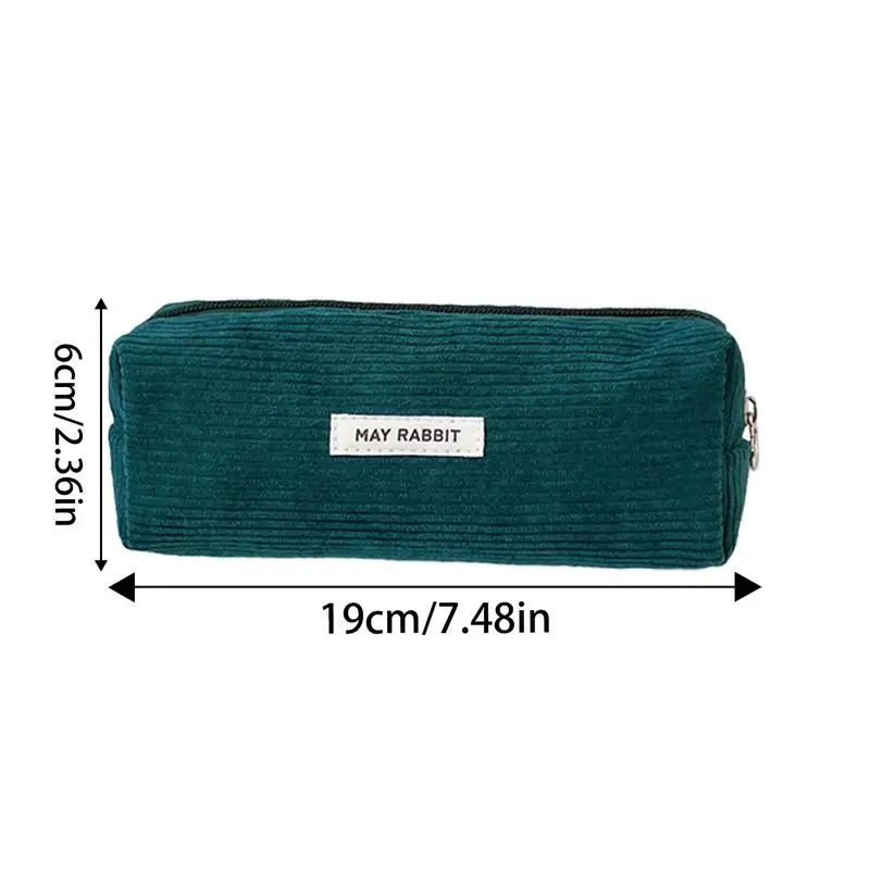 Trendy Pencil Pouch Stationery Pen Storage Case Multifunctional Large Capacity Pencil Pouch Corduroy Makeup Pouch Bag Cosmetic