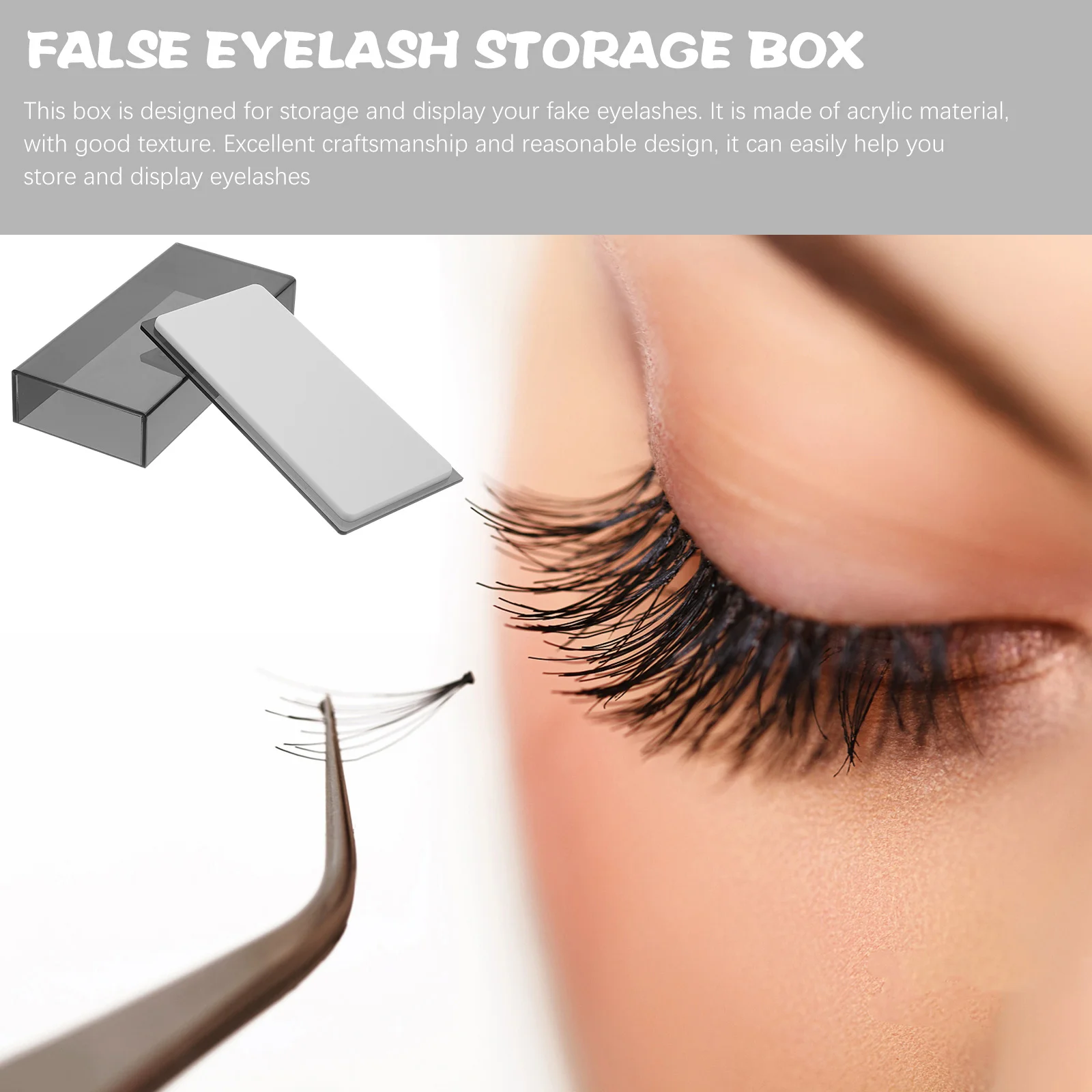 

Eyelash Storage Box Clear Acrylic False Lash Container with Compact Design for Jewelry Store Display and Daily Use Holder