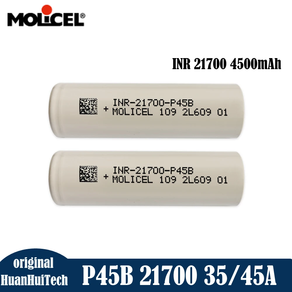 1-4pcs Original Molicel P45B 21700 Lithium Battery INR 21700 4500mAh 35/45A 3.7V High Power Cell For Flashlight Toys