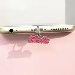 MINISO Barbie-enchufe antipolvo de Metal para teléfono, protectores de puerto de carga para iPhone, Samsung, Huawei, Xiaomi, tipo C, Android