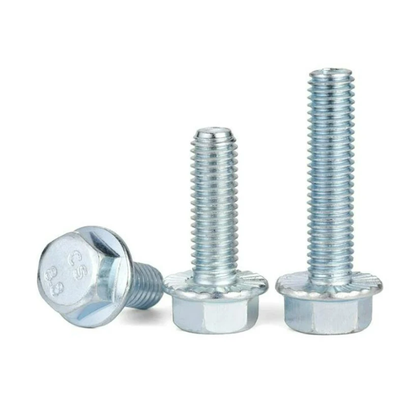 5~100pcs M4 M5 M6 M8 M10 M12 8.8 Grade External Hexagonal Flange with Toothed Bolt GB5789 Galvanized Pad Anti Slip Screw