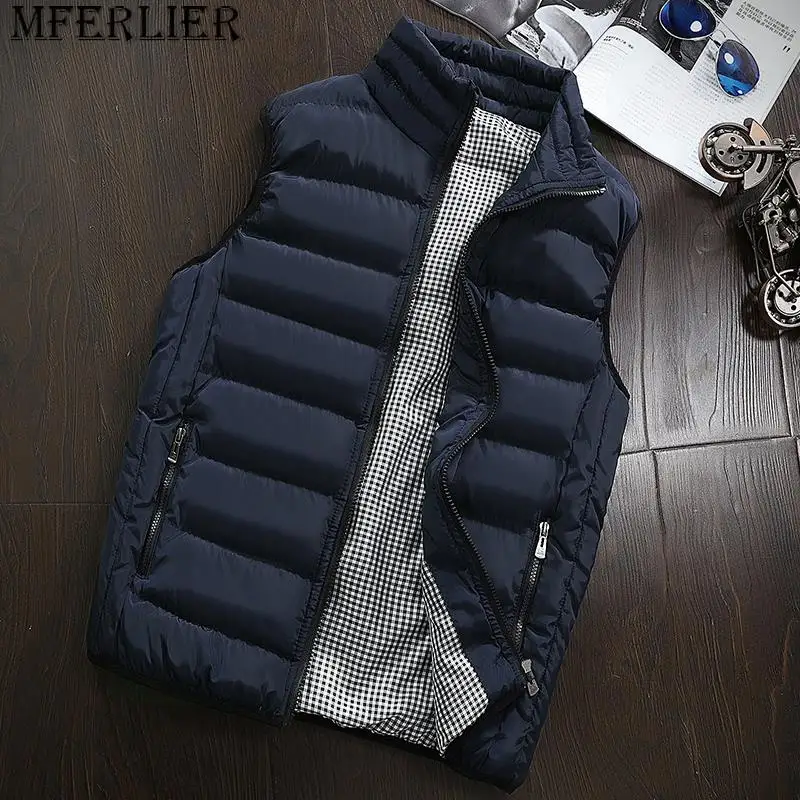 

Autumn Casual Sleeveless Vest Men Jacket 2023 Fashion Warm Windproof Cotton Coat Male Winter High Quality Clothing Men Waistcoat