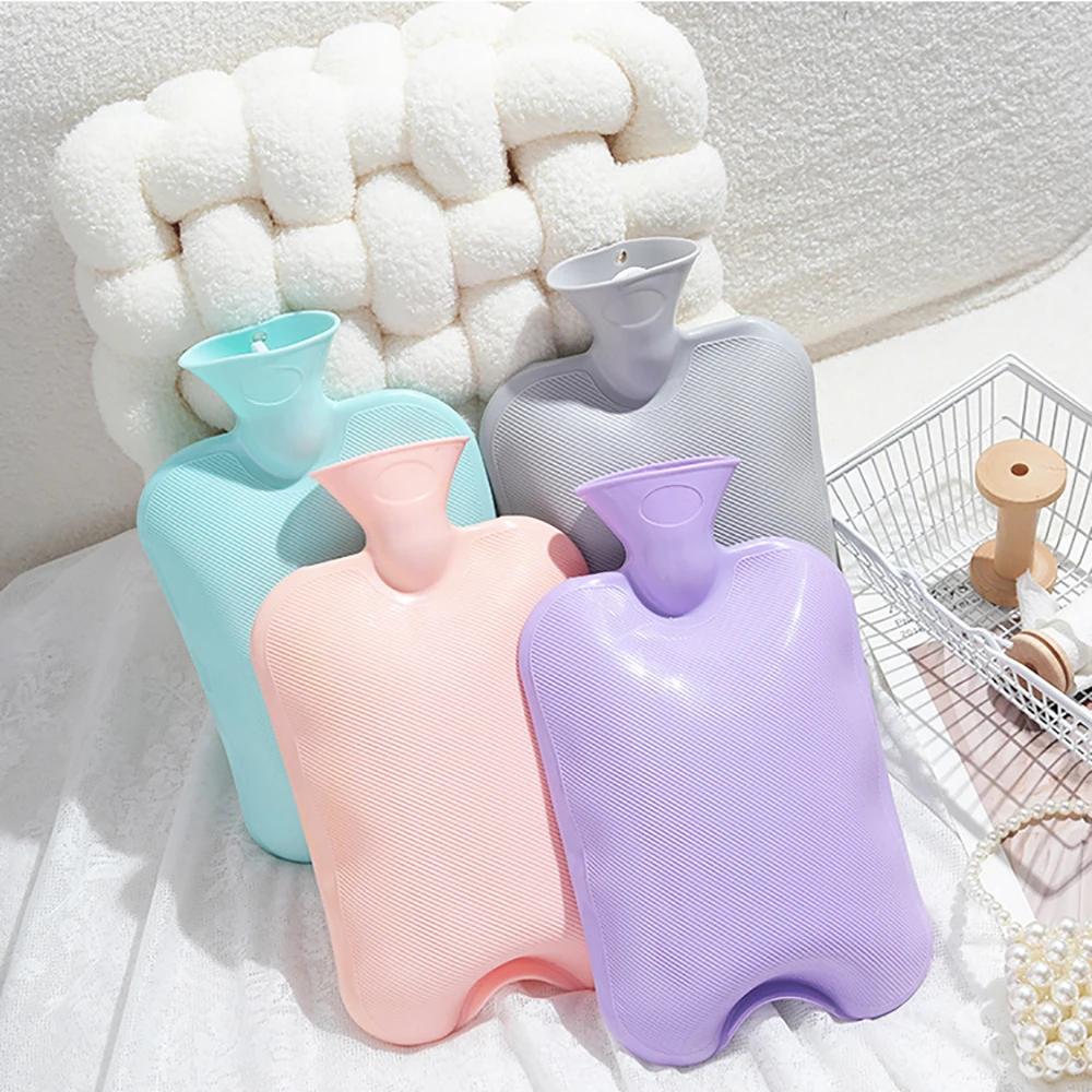 500/1000/2000ML Hot Water Bag Water-Filled Hot Water Bottle Wihter Girls Hand Feet Warmer Menstrual Cramps Pain Relief