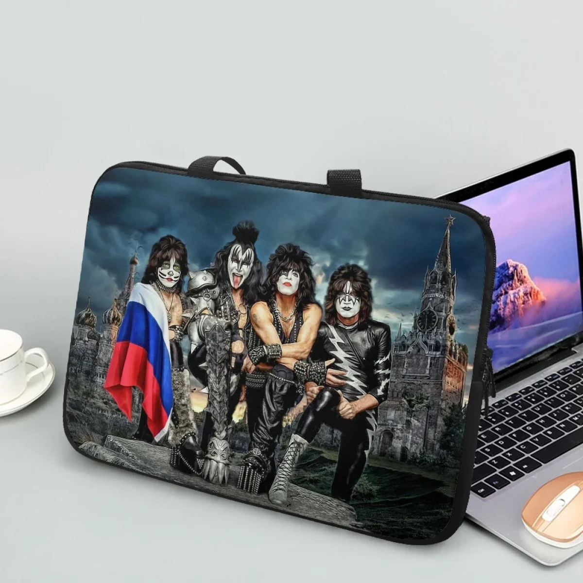 

Kiss Band Rock Luxury Design Tablet Case Gothic Laptop Bag PC Portable Universal Tote Handbags Multi Computer Notebook Cover New