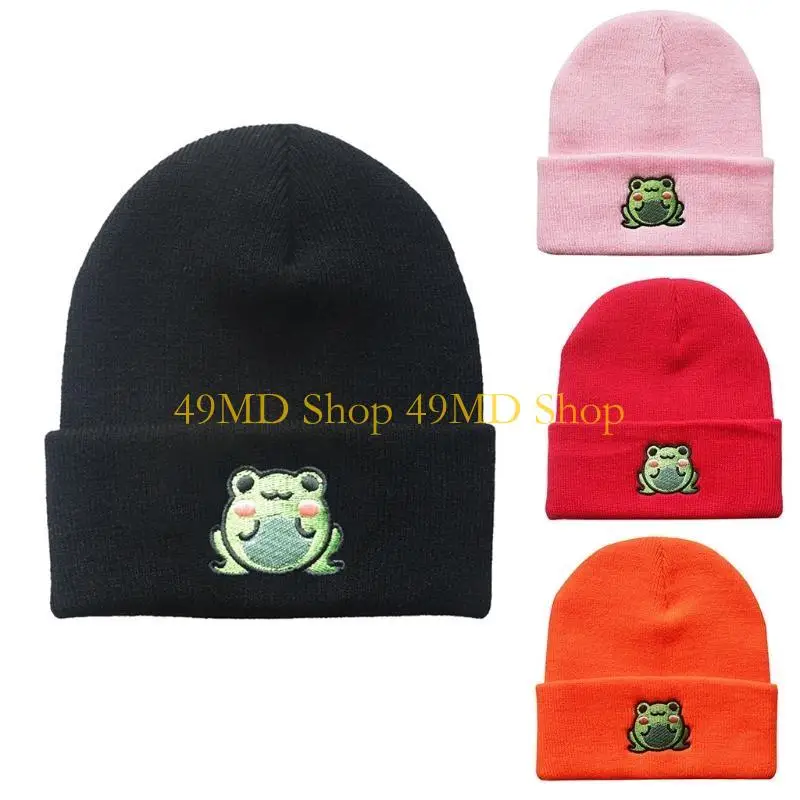 49MD Cartoon Beanie Hat for Women Men Winter Hat Cuffed Knitted Cap