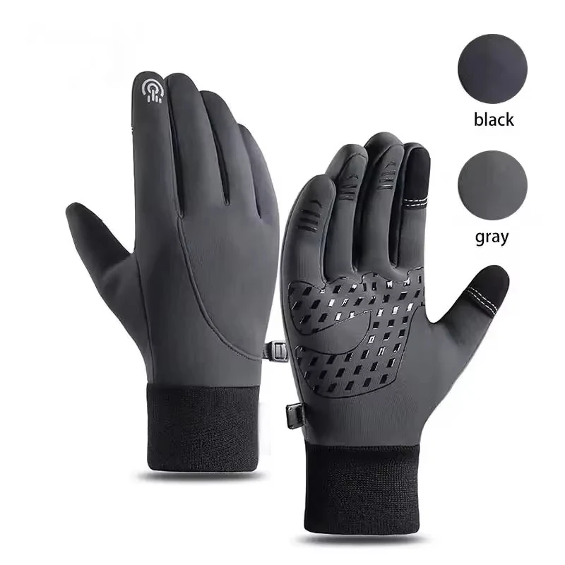 Premium Thermo Gloves Winter Plus Velvet Gloves Touch Cold Waterproof Motorcycle Cycle Gloves Male Outdoor Sports Ski Glove